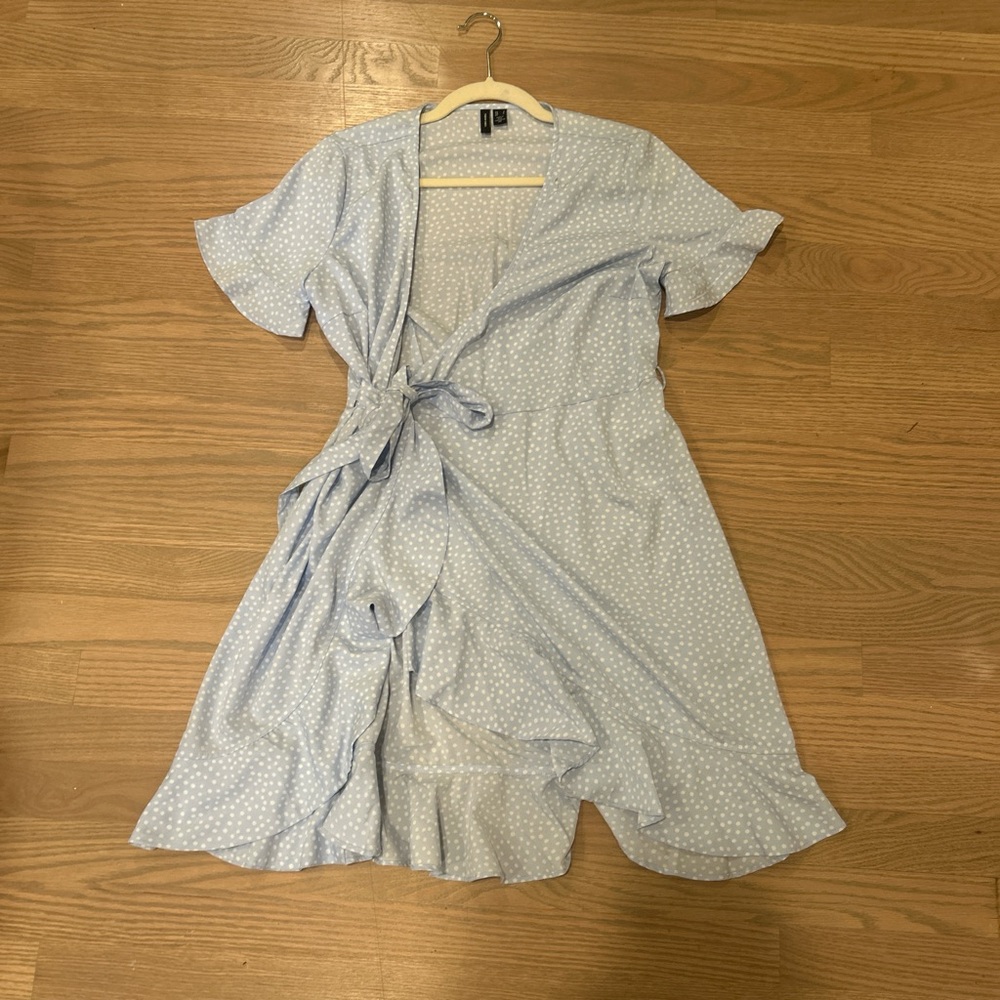 Vero Moda Sky Blue Polka Dot Midi Dress